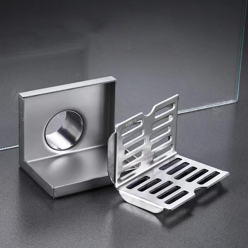 L Shape Corner Floor Drain Stainless Steel Side Drainage Wear Resistant Wall Drain Shower Balcony Anti-odor Floor Drain Cover