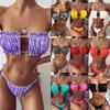 Dámský letní sexy tankini plavky Řasený vykrojený bikini plavky Módní dvoudílné plavky