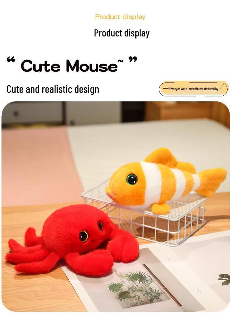 Cartoon Meeresbewohner Plüschtier Set: Schildkröte, Oktopus, Wal, Krabbe Kuscheltiere für Kinder