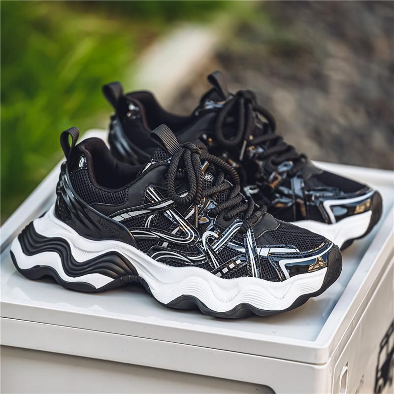 Fashion Men Breathable Mesh 2025 Summer New Collection Thick Soled Casual Shoes Versatile Comfortable Height Increasing Chunky sneakers