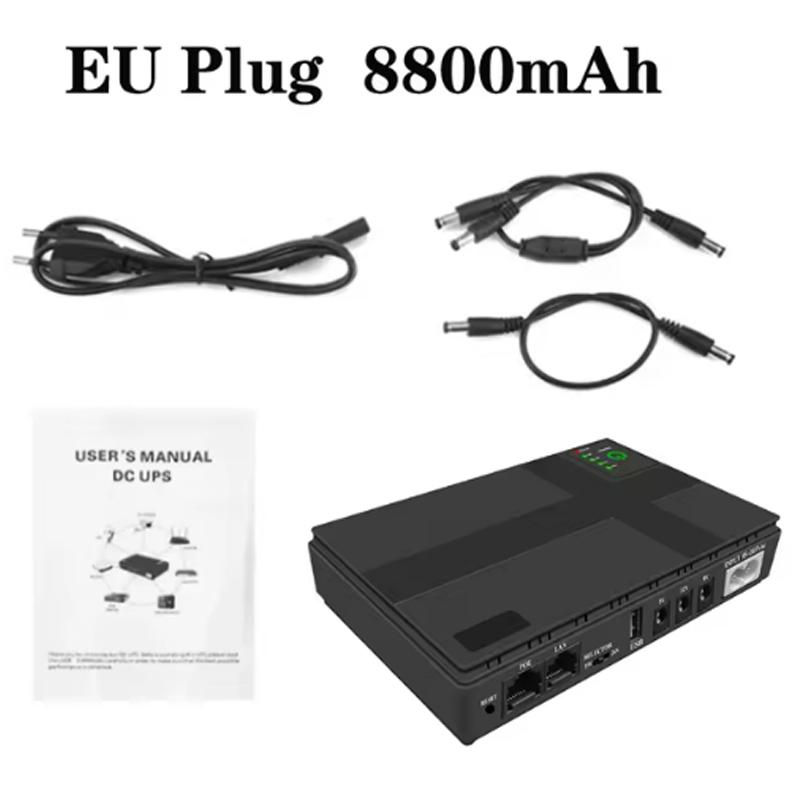 

Адаптер питания постоянного тока Источник бесперебойного питания 8800/10400 мАч 5 В 9 В 12 В ИБП Маршрутизатор Оптический Cat Встроенный адаптер Источник питания ЕС