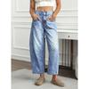 Jeans Larghi da Donna Nuovi Lavati, Pantaloni in Denim Casual Ampi e Drappeggiati