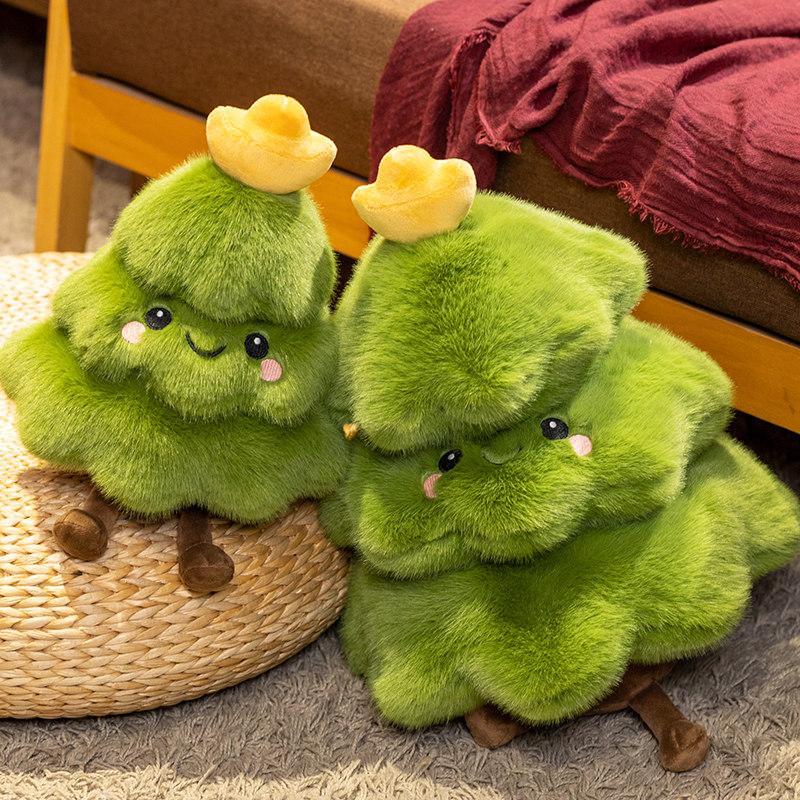 Colorful Cartoon Money Tree Christmas Little Pine Tree Plush Throw Pillow Sofa Chair Cushion Soft Stuffed Plants Party Decor