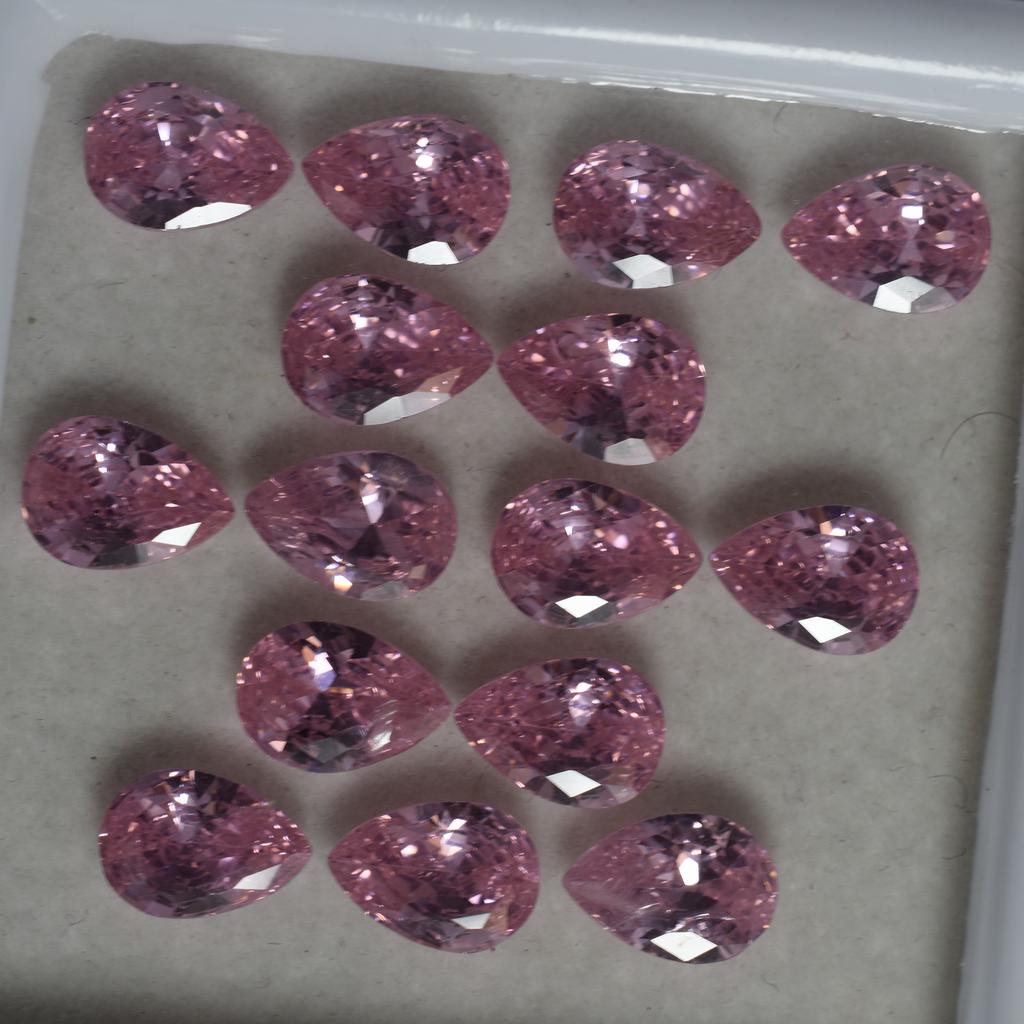 9 PCS Natural Pink Ceylon Sapphire Pear Cut Loose Gemstone CERTIFIED Lot 6x5 MM RS-030