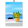 Santorini Rome Paris Cat Flower Summer Abstract Landscape Posters Prints Wall Art Canvas Painting Pictures For Living Room Decor