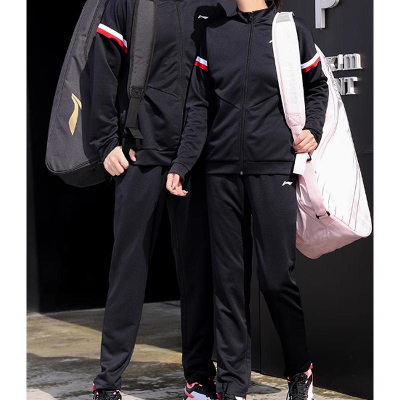 Li Ning Badminton Series Cardigan Sports Hoodie Set Men Hoodies Black AWET009-1