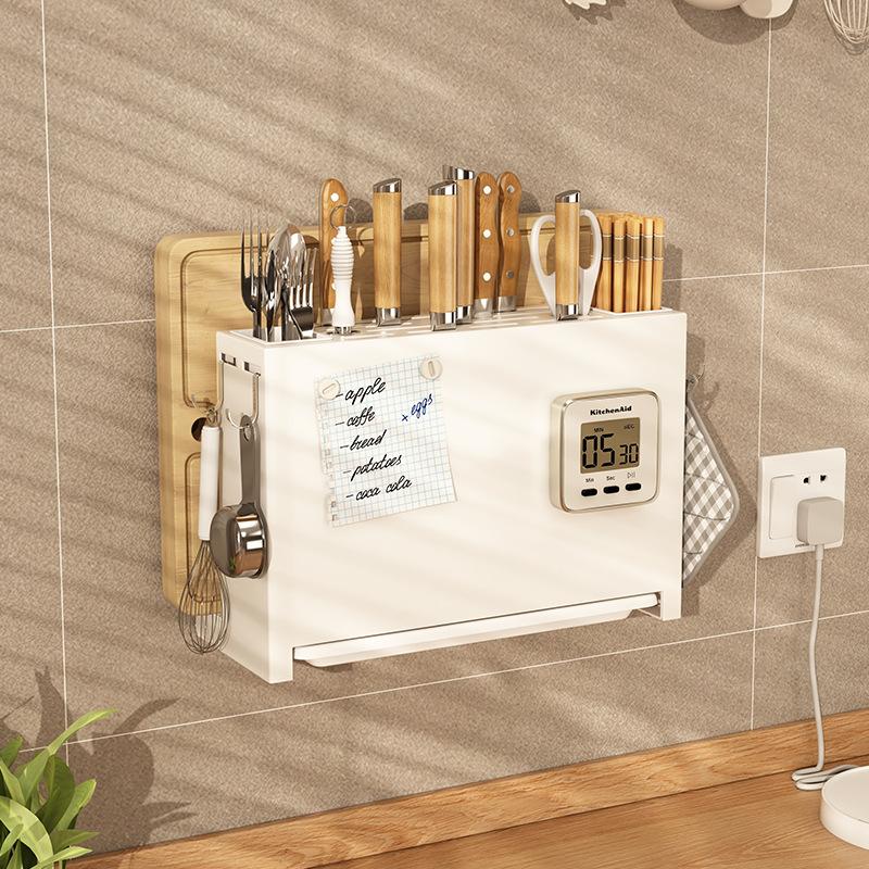 Kitchen Chopsticks Cutting Board Integrated Knife Holder Countertop Storage Kitchen Cutting Board Wall-mounted Storage