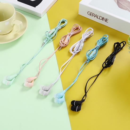 Wired Earphone In-ear Universal HiFi Stereo Noise Reduction Headphone with Cartoon Cat Ear