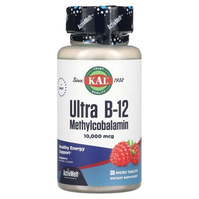 Ultra B-12 Methylcobalamin, Himbeere, 10.000 Mcg, 30 Mikrotabletten