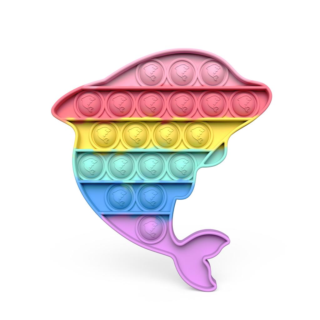 Rainbow Pop Push Bubble Fidget Toy - Anti Stress Relief Sensory Toys For Adults, Kids, Children & Special Needs