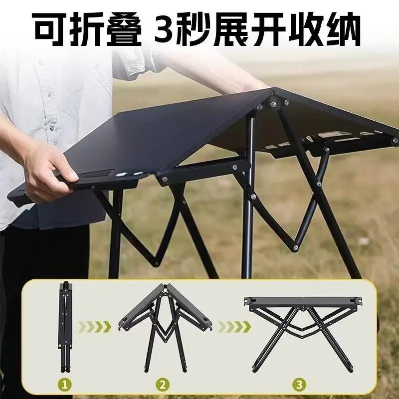 Outdoor Leichter Klapp-Picknicktisch Aluminium Camping Klapptisch Platzsparend Hohe Tragfähigkeit BBQ Reisen Wandern