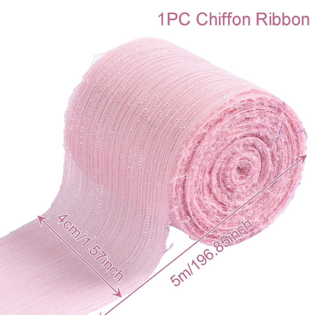 4CMx5M Handgefertigtes Satin-Chiffon-Seidenband mit ausgefransten Kanten zum Verpacken von Hochzeitseinladungen, für Sträuße, Dekorationen für Geburtstagsfeiern, Geschenke