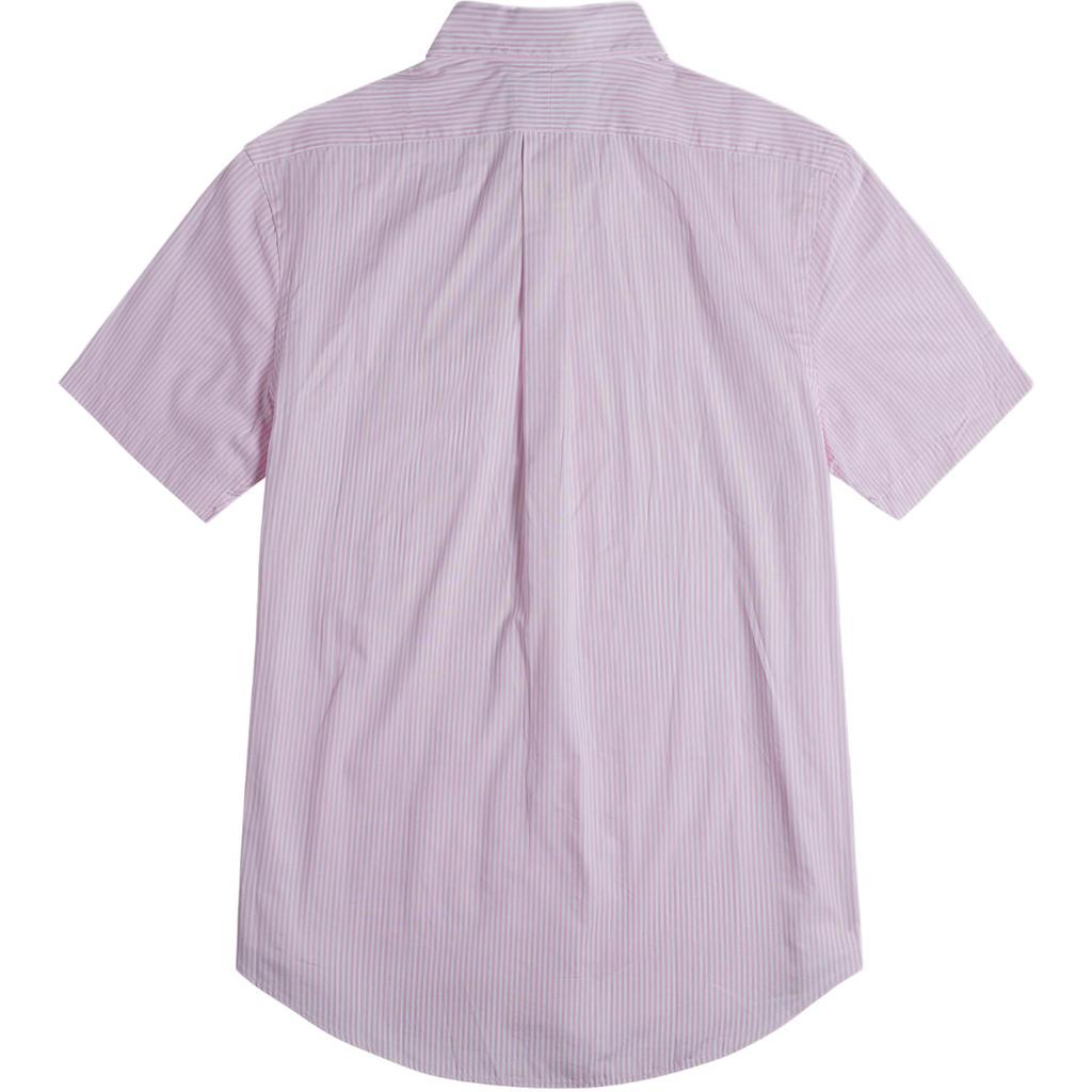 Polo Ralph Lauren Ss24 Pony Logo Embroidered Striped Short Sleeve Shirt Men shirts Pink 710803061-001