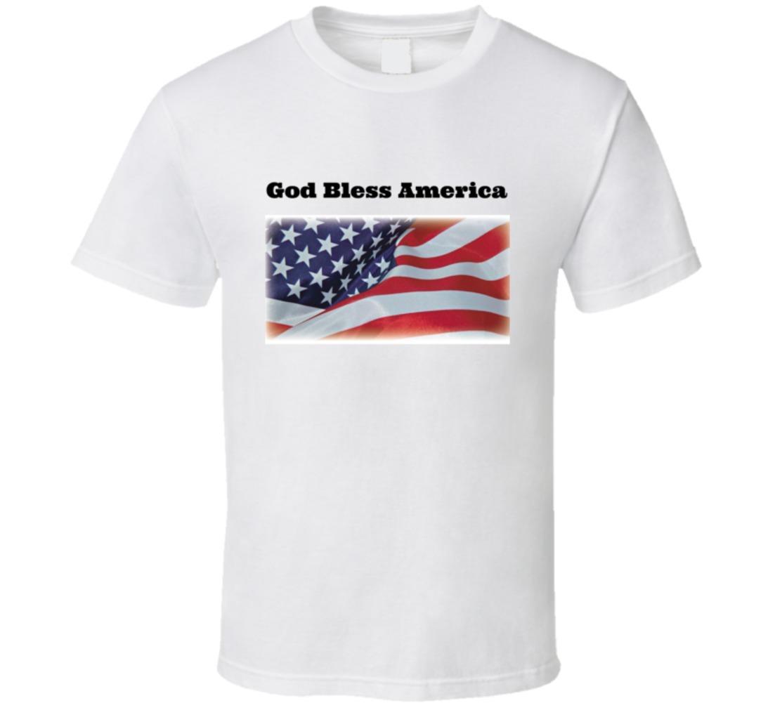God Bless America Patriotic American Pride T-Shirt USA Flag Novelty Unisex Tee XXXL