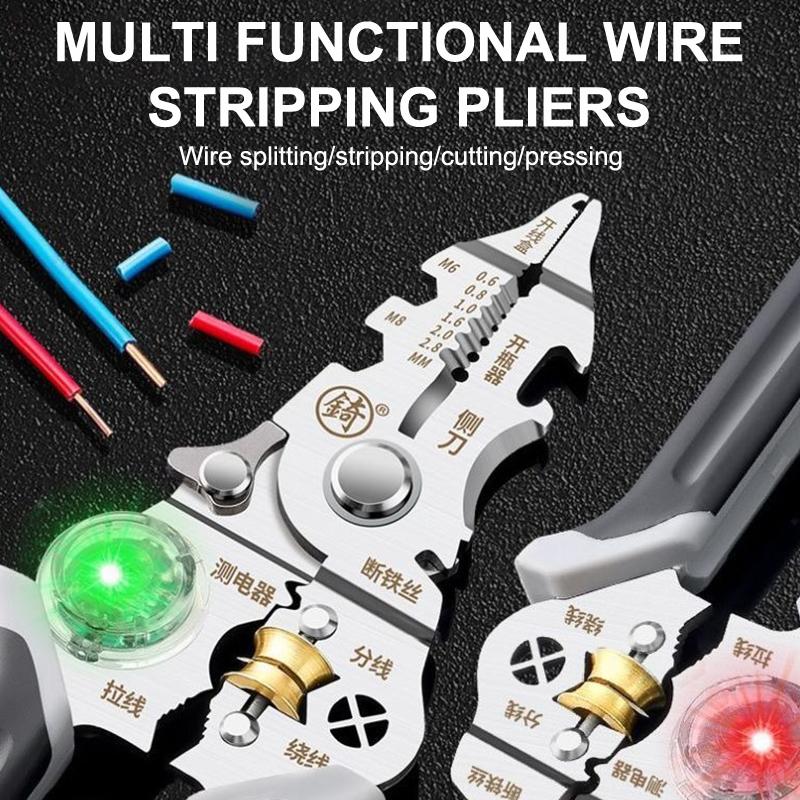 Foldable Wire Stripper With Electricity Measurement Plier For Cutting Pulling Wires Cable Electrician