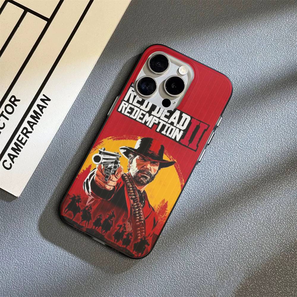 Red Dead Redemption RDR 2 Phone Case For iPhone 17 16 15 11 12 13 14 Pro Max Soft Corrugated Silicone Cover Case