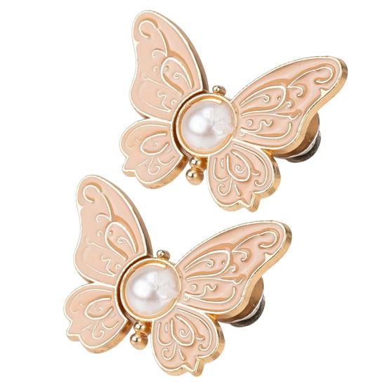 2Pcs Waist Butterfly Clips Reusable No Sew Pants Waist Tightener Buckle Clasp Detachable Butterfly Waist Cinching Button for Loose Jeans