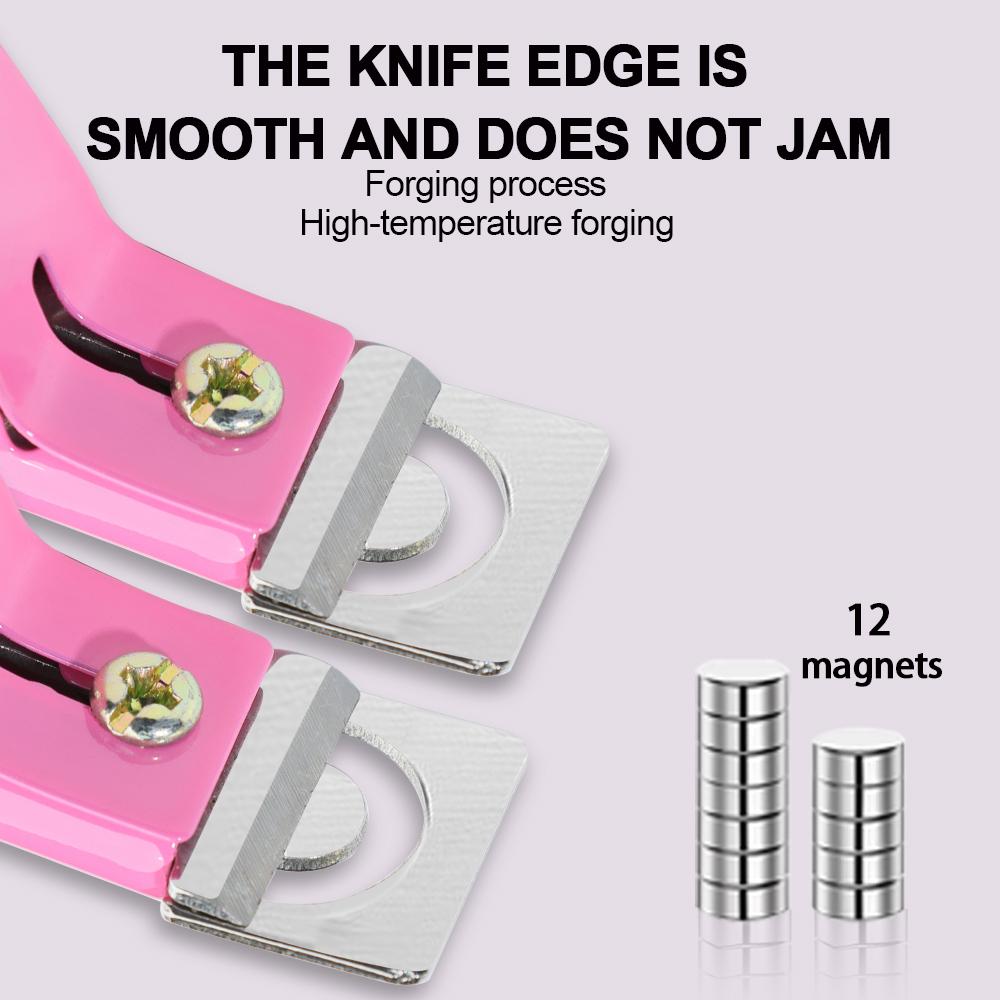 Acryl Nagelschneider Edelstahl Knipser Schere U-Wort Falsche Spitzen Trimmer Maniküre Werkzeuge Gerader Schnitt Kit Mit 12 Stück Magnet