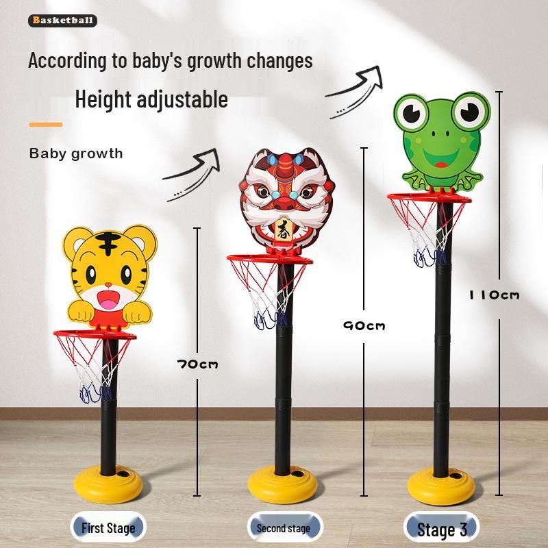 

Kids Indoor/Outdoor Basketball Hoop with Frog & Tiger Backboard