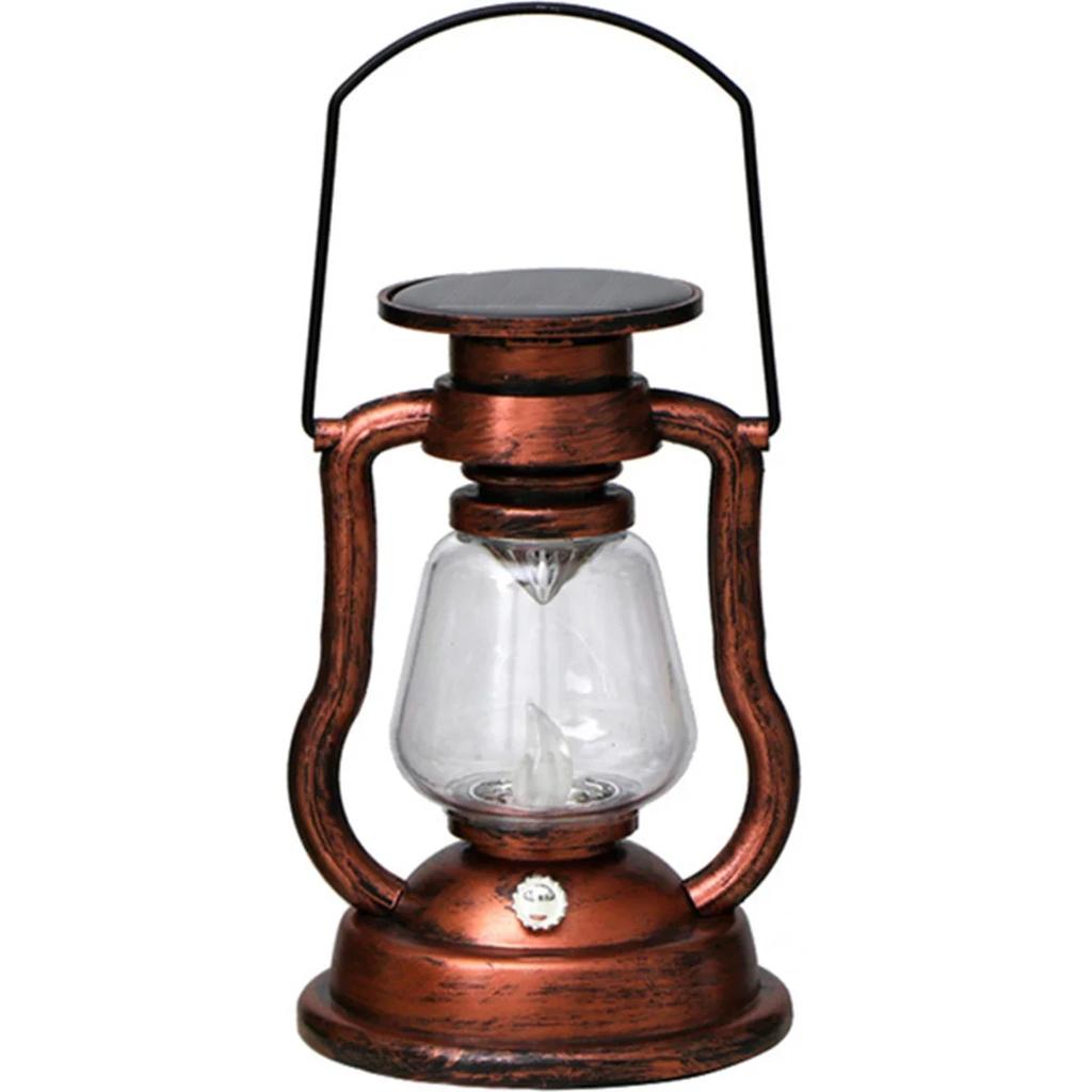 LED Solar Light Retro Solar LED Oil Lamp Portable Solar Candle Light Flickering Flameless Outdoor Hanging Lantern Garden Decor