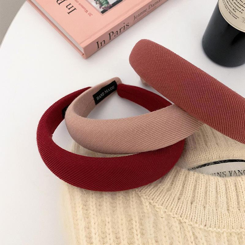 Autumn and Winter Korean 2025 High Cranial Top Pink Sponge Headband Internet Celebrity Going Out Headgear Hairpin Headband