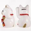 Lucky Cat Mount Fuji Left Paw Raised Ceramic Lucky Cat Fujiyama Auspicious Feng Shui Ornament Offering Box (M-SIZE White) / _ Maneki-neko (fj_M White)