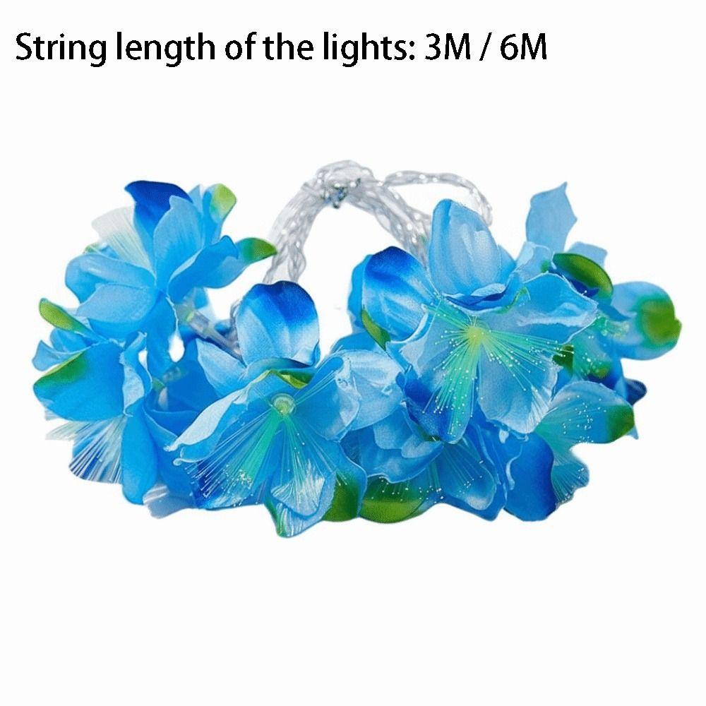 Fiber Optic LED Optic Fairy Light Simulation Lantern Strings Christmas Decoration Atmosphere Lights Artificial Flowers for 3V