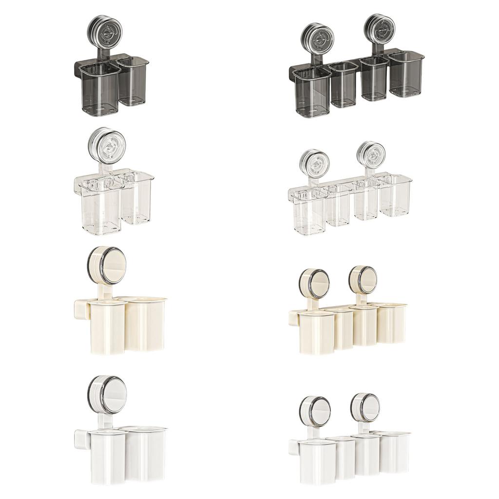 Small Suction Cup Toothbrush Holder No Drilling Wall Mount Bathroom Organizers Stand Rack for Kitchen and Bedroom