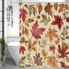 Autumn Maple Leaf Shower Curtain, Bathroom Decorative Shower Curtain, Waterproof Shower Curtain with Hooks