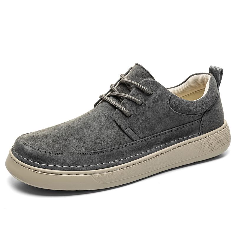 Hot Sale Mens Suede Leather Casual Shoes Soft Sole Lace-up Oxford Shoes Leisure Walk Male Sneakers Lightweight Driving Footwear