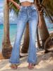 European Women's High-Waisted Micro-Flare Jeans – Casual Chic
