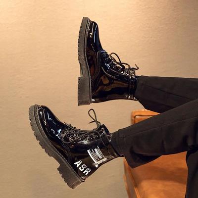 Fashion Patent Leather Male Shoes Platform Black Bright Upper Men's Boots Casual Footwear High Quality Sale Hot Selling Size 44 Fashion