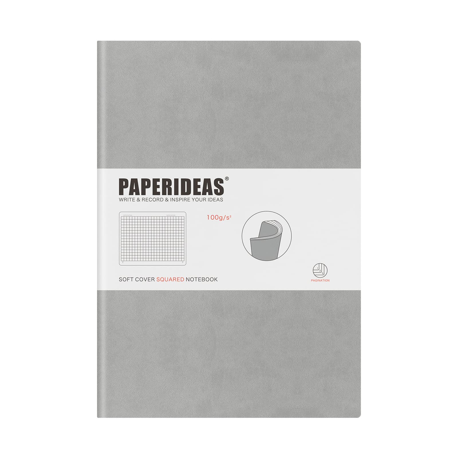 

Блокнот PAPERIDEAS B5 Мягкая обложка Светлый (Сетка, Серый)