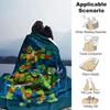 Turtles Party Adventure Flannel Blanket Super Soft Warm Cozy Blanket For Sofa Bed Office Travel Allseason Home Decor Gift