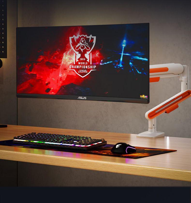 Suport monitor de gaming reglabil cu braț rotativ și ridicător