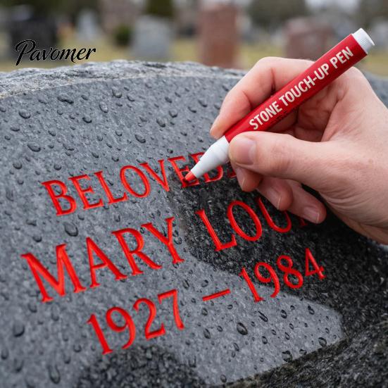 Monument Lettering Pen Tombstone Marker with Precision Tip Waterproof Fade-Resistant Fast-Drying Memorial Inscription UV Resistant for Inscriptions