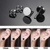 1Pair Men's Round Stud Earring Stainless Steel Fine Needle Push Back Ear Studs Women Simple Jewelry