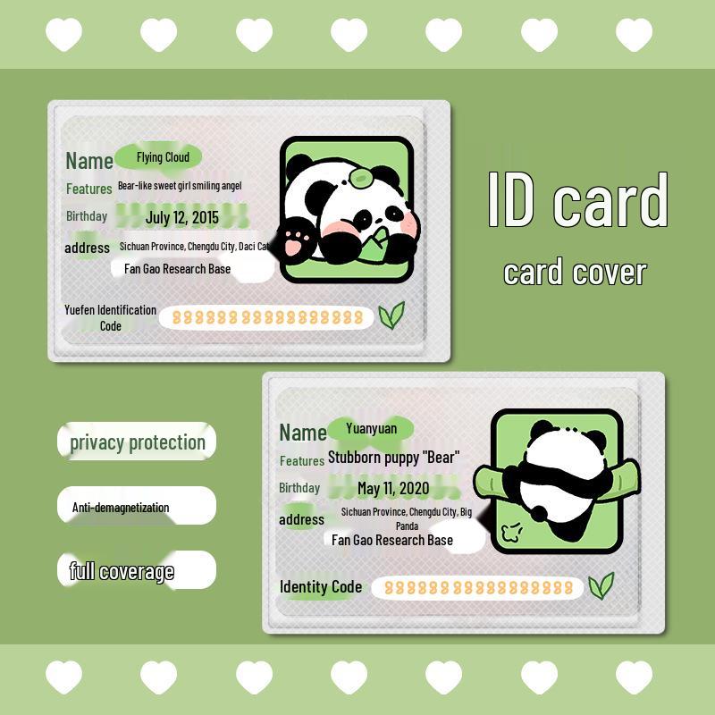 Panda ID Card Protector: Cute, Full-Coverage Blocking Sleeve for Campus Cards