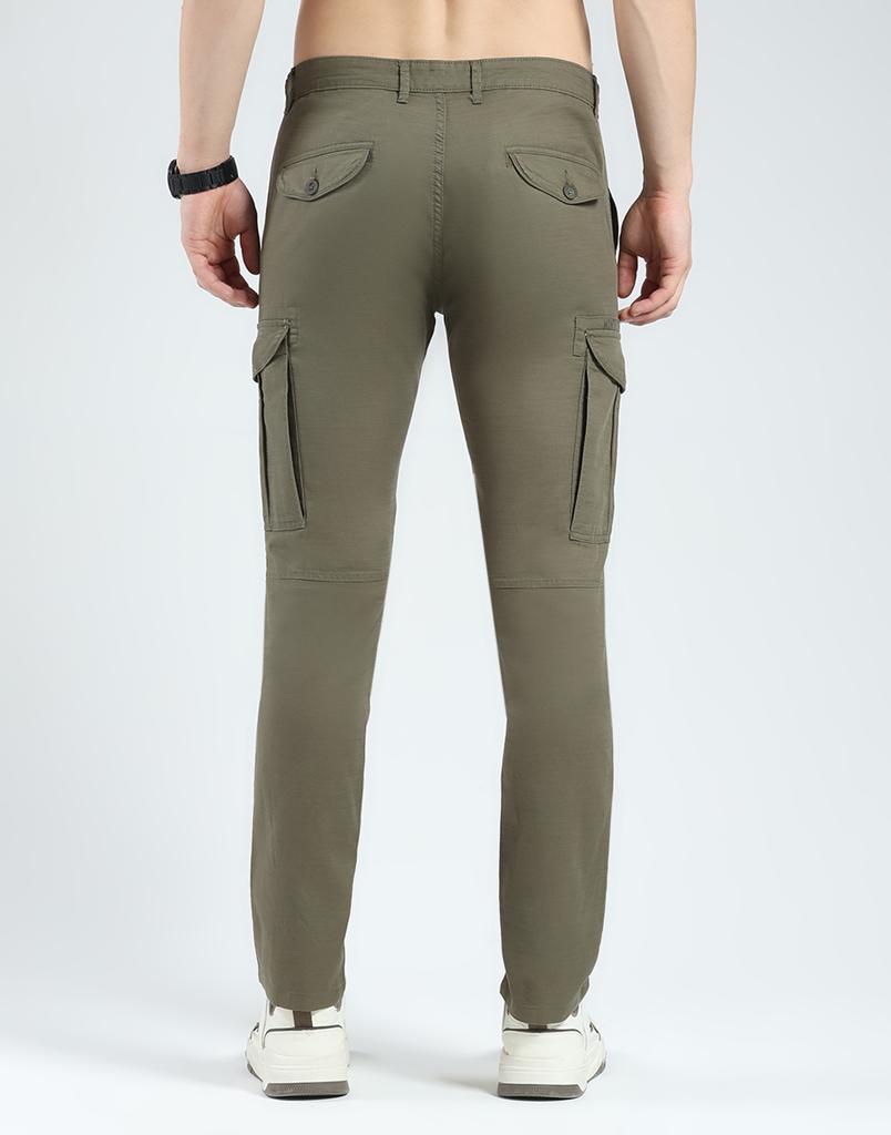 Monte Carlo Men's Slim Fit Solid Cargo Pants