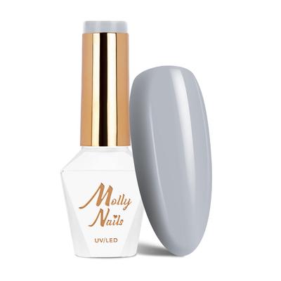 Lakier Hybrydowy Led/Uv Gel Polish Molly Nails Glamour Women Nr 6 Luxury Grey Hema/Di-Hema Free 8G