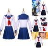 Stylish Night Sakura Rokumi Cosplay Outfit Deep Blue Polyester Fabric For Anime Lovers
