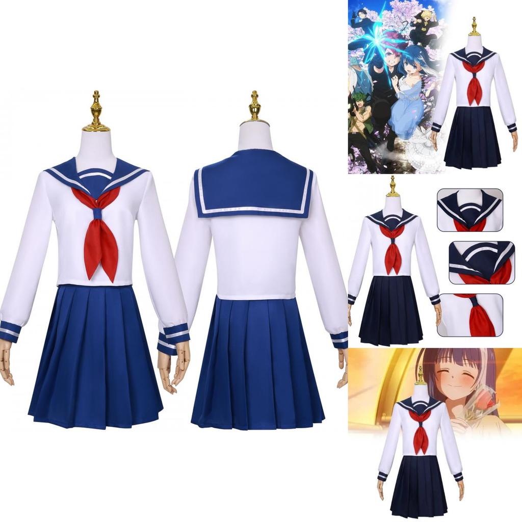 Stylish Night Sakura Rokumi Cosplay Outfit Deep Blue Polyester Fabric For Anime Lovers