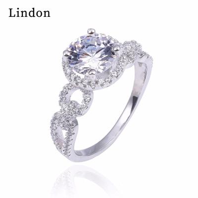Lindon Classic Copper Alloy Zirkónový prsteň Dámske šperky Svadobný darček na párty