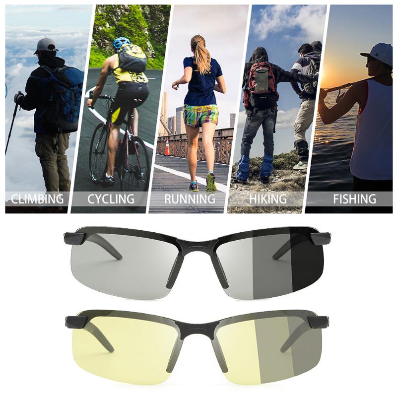 Polarized Photochromic Outdoor Driver Sunglasses for Men Women Anti Glare UV400 Protection for Day Night Driving Sun Glasses