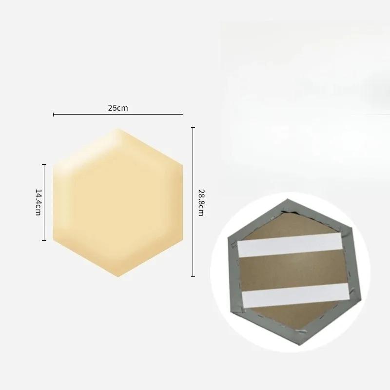 1pc Hexagonal 3D Wall Stickers Upholstered Wall Panels Anti-collision Peel and Stick Headboard Self Adhesive Leather Soft Bag