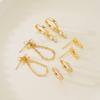 4 Pcs Fashion Gold Plated Zircon Earring Set For Women Dainty Copper Cartilage Piercing Earring Female Party Daily Jewelry Gifts