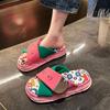 Internet Celebrity Graffiti Slippers Women's Summer Wear 2025 New Muffin Thick Bottom One-word Drag Casual Stepping On Shit Cool Slippers