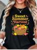 Sweet Summer Harvest Fruit Basket Peach Orange Strawberry Graphic Unisexs T Shirt Short Sleeve Crew Neck Casual Ladies Tee Tops