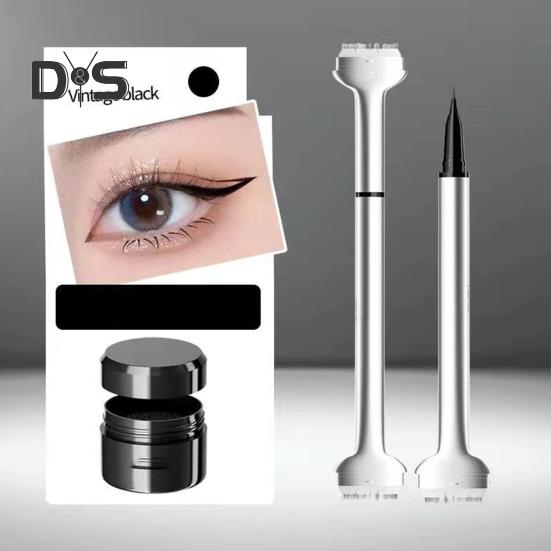 1 Set Lower Eyelash Stamp Eyeliner Kit Waterproof Smudge-Proof Sweat-proof Eyeliner Pen Long Lasting Bottom Lash Stamp Beginner Women Eyes Makeup