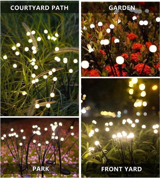6 Led Solar Light Outdoor Garden Decoration Landscape Lights Firework Firefly Lawn Lamps Country House Decor Lamp